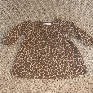 Brown Giraffe Print Shirt
